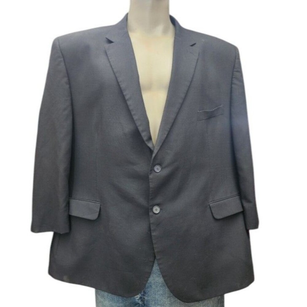 Pronto Uomo Black Suit Coat Size 56 Regular Wool/Poly Blend - Picture 2 of 6